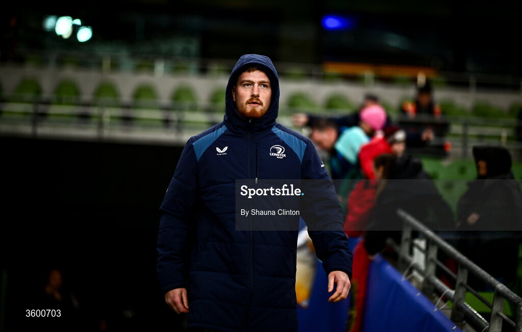 24 October 2026; Joe McCarthy of Leinster before the United Rugby Championship match between Leinster and Munster at the Aviva Stadium in Dublin. Photo by Shauna Clinton/Sportsfile