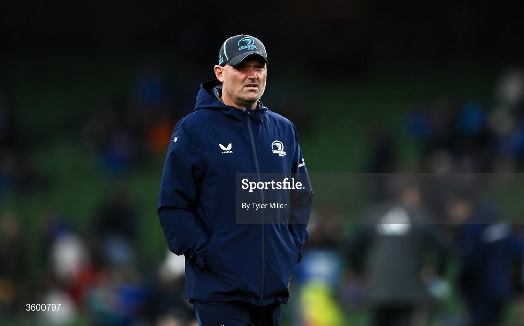 24 October 2026; Leinster senior coach Jacques Nienaber before the United Rugby Championship match between Leinster and Munster at the Aviva Stadium in Dublin. Photo by Tyler Miller/Sportsfile