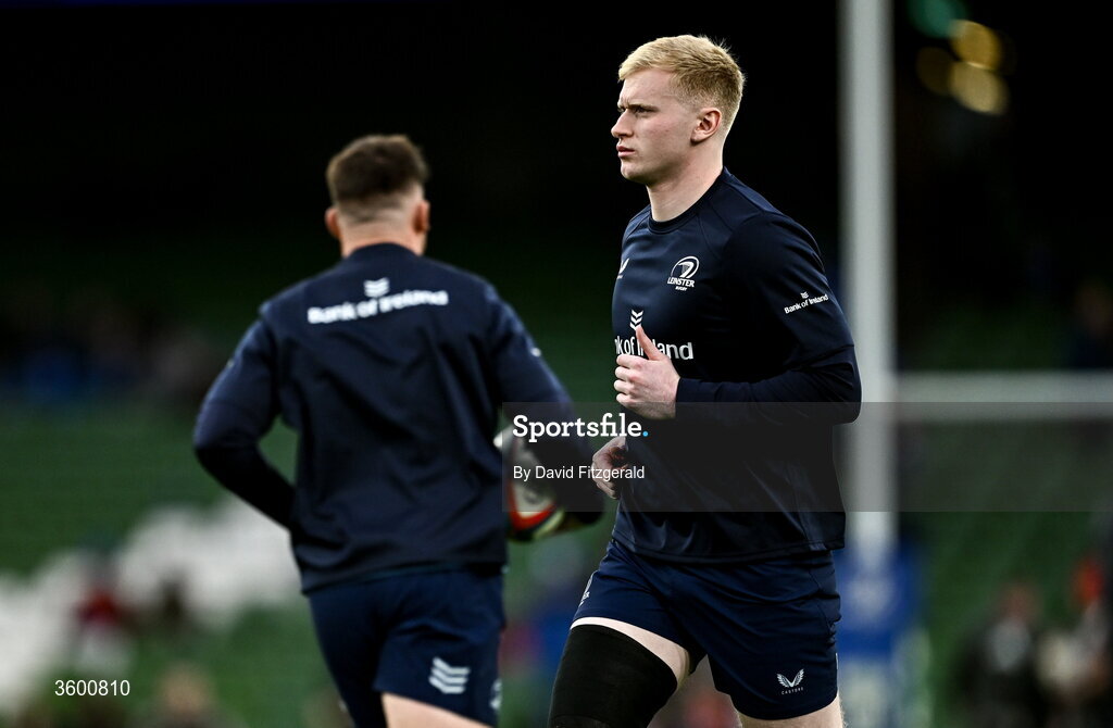 24 October 2026; Jamie Osborne of Leinster before the United Rugby Championship match between Leinster and Munster at the Aviva Stadium in Dublin. Photo by David Fitzgerald/Sportsfile