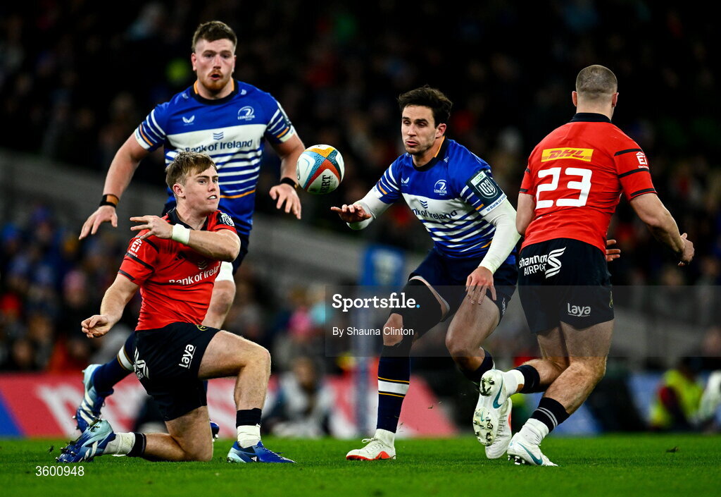 24 October 2026; Charlie O'Shea of Munster during the United Rugby Championship match between Leinster and Munster at the Aviva Stadium in Dublin. Photo by Shauna Clinton/Sportsfile