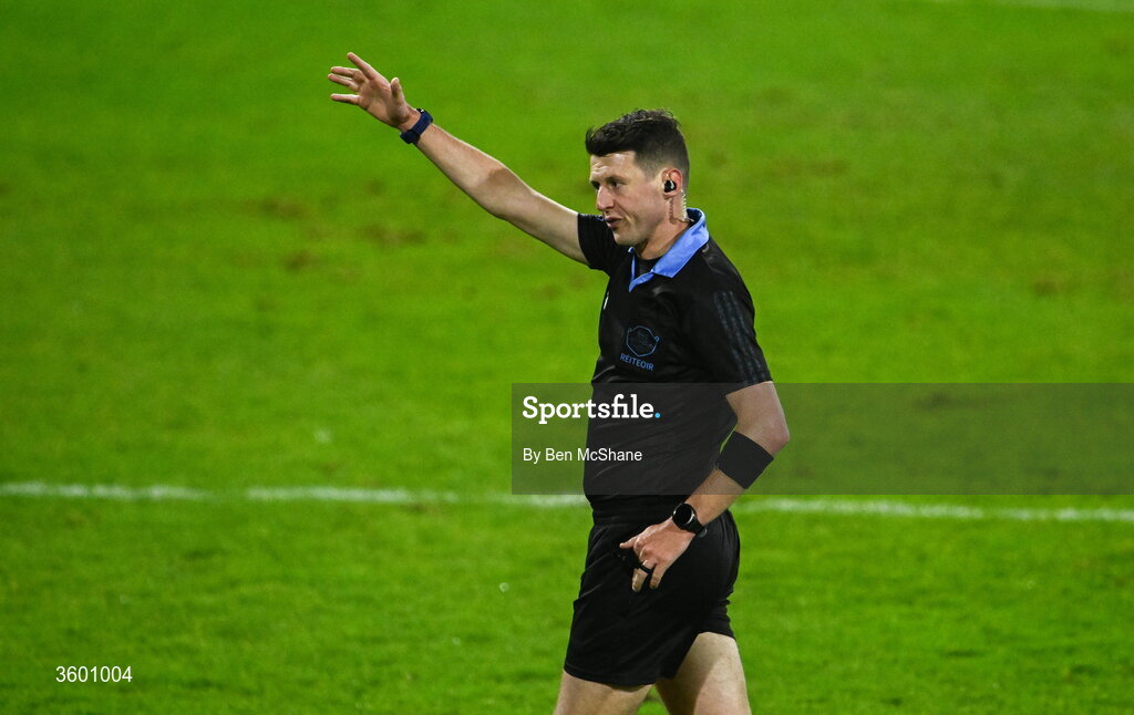 24 October 2026; Referee Sean Stack during the PTSB Dublin County Senior Club Hurling Championship final match between Cuala and Kilmacud Crokes at Parnell Park in Dublin. Photo by Ben McShane/Sportsfile