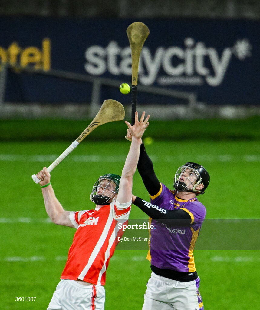 24 October 2026; Jamie Conroy of Cuala in action against Cian O Cathasaigh of Kilmacud Crokes during the PTSB Dublin County Senior Club Hurling Championship final match between Cuala and Kilmacud Crokes at Parnell Park in Dublin. Photo by Ben McShane/Sportsfile