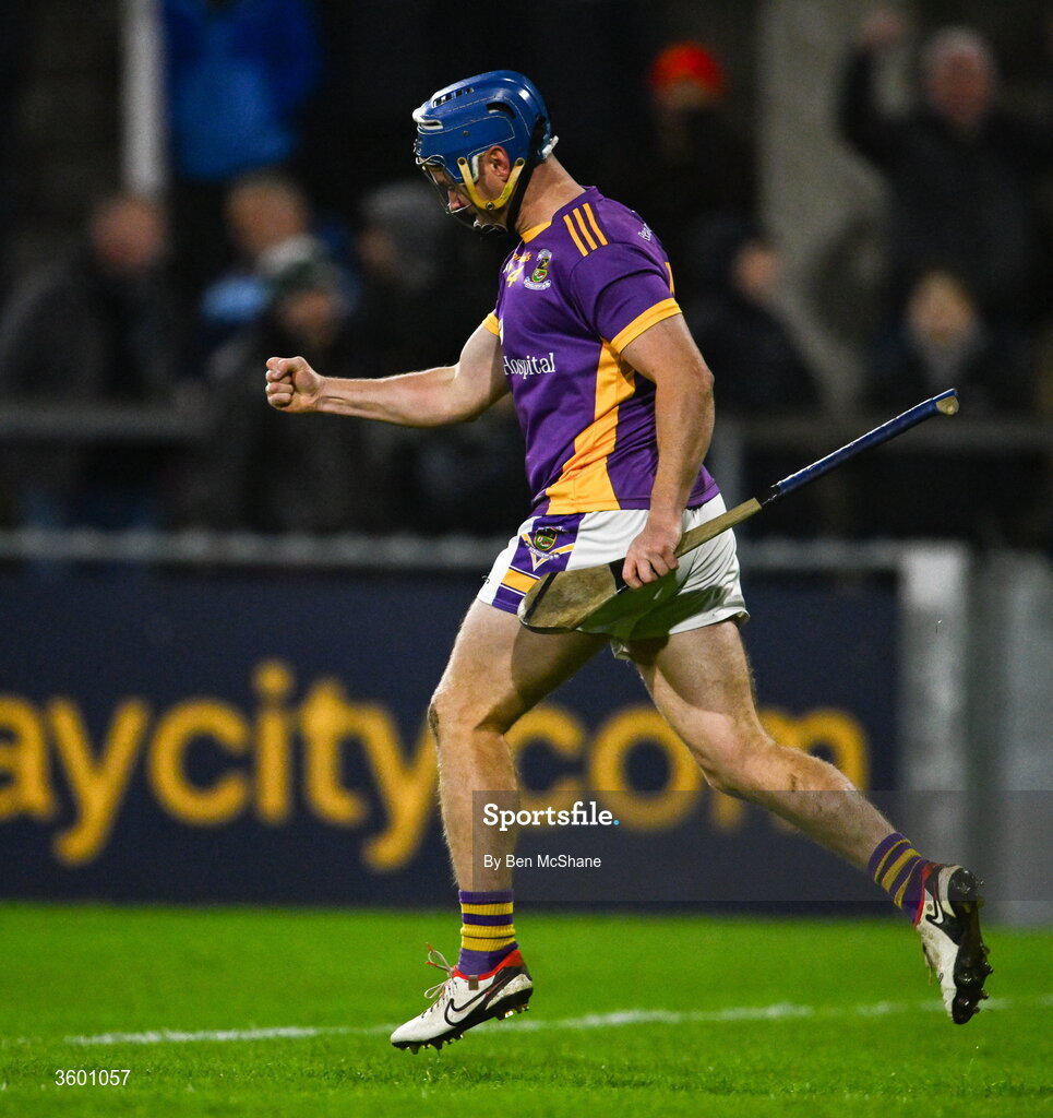 24 October 2026; Oisin O'Rorke of Kilmacud Crokes celebrates after scoring his side's second goal during the PTSB Dublin County Senior Club Hurling Championship final match between Cuala and Kilmacud Crokes at Parnell Park in Dublin. Photo by Ben McShane/Sportsfile