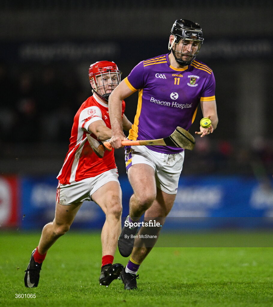 24 October 2026; Ronan Hayes of Kilmacud Crokes in action against Eoghan O'Callaghan of Cuala during the PTSB Dublin County Senior Club Hurling Championship final match between Cuala and Kilmacud Crokes at Parnell Park in Dublin. Photo by Ben McShane/Sportsfile