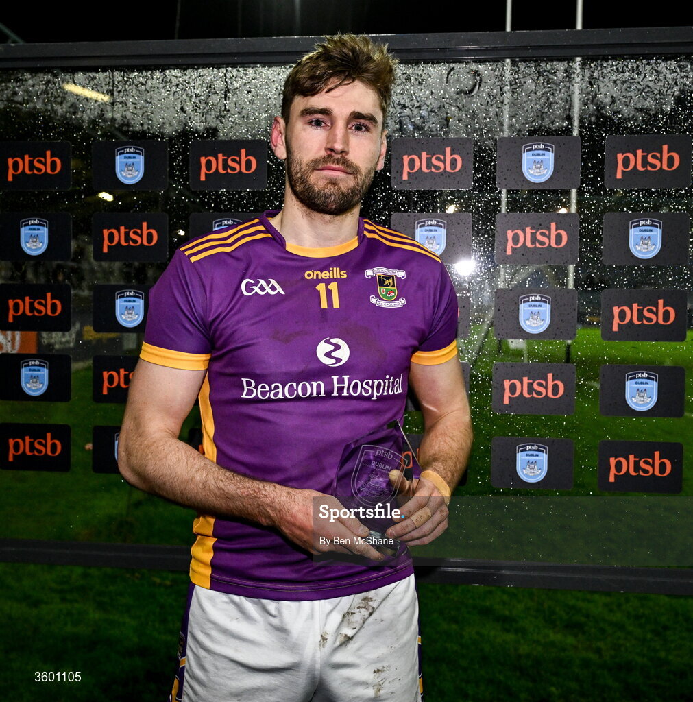 24 October 2026; Ronan Hayes of Kilmacud Crokes with his player of the match award after the PTSB Dublin County Senior Club Hurling Championship final match between Cuala and Kilmacud Crokes at Parnell Park in Dublin. Photo by Ben McShane/Sportsfile