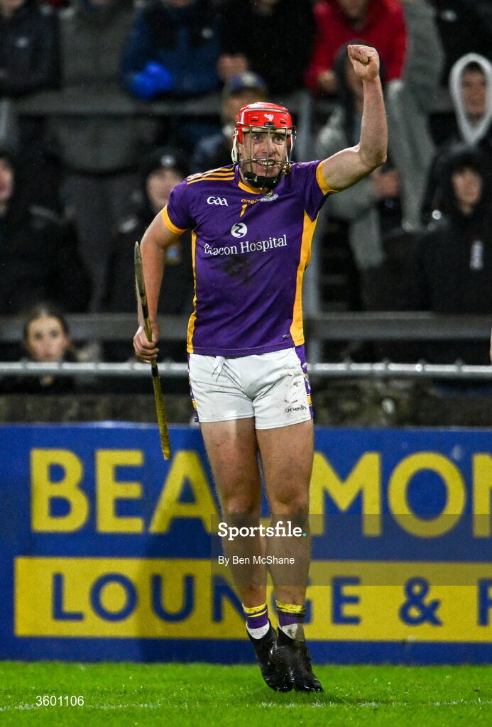 24 October 2026; Alex Considine of Kilmacud Crokes celebrates a point during the PTSB Dublin County Senior Club Hurling Championship final match between Cuala and Kilmacud Crokes at Parnell Park in Dublin. Photo by Ben McShane/Sportsfile