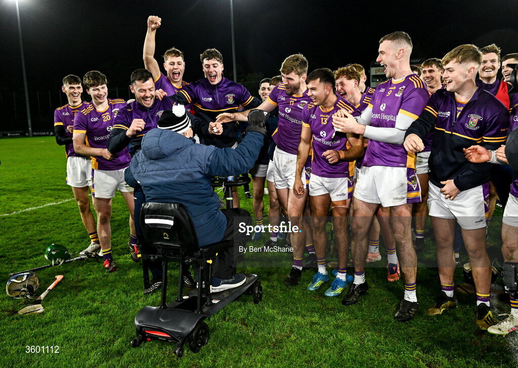 24 October 2026; Kilmacud Crokes supporter and member Mick Hynes celebrates with the players on the pitch after the PTSB Dublin County Senior Club Hurling Championship final match between Cuala and Kilmacud Crokes at Parnell Park in Dublin. Photo by Ben McShane/Sportsfile