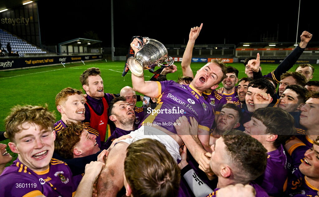24 October 2026; Kilmacud Crokes captain Oisin O'Rorke celebrates with his teammates and the cup after after the PTSB Dublin County Senior Club Hurling Championship final match between Cuala and Kilmacud Crokes at Parnell Park in Dublin. Photo by Ben McShane/Sportsfile