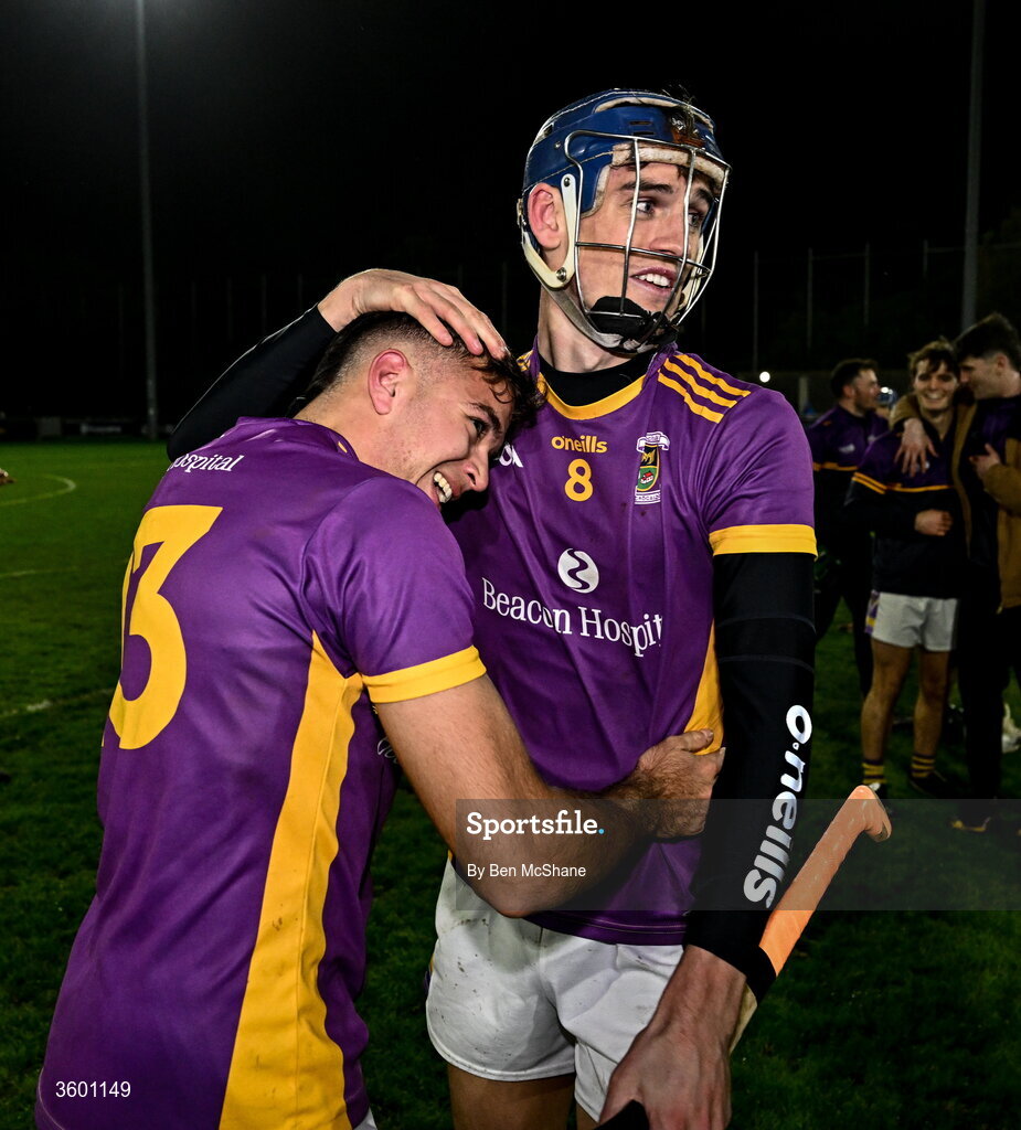 24 October 2026; Brian Hayes, right, and Brendan Kenny of Kilmacud Crokes the PTSB Dublin County Senior Club Hurling Championship final match between Cuala and Kilmacud Crokes at Parnell Park in Dublin. Photo by Ben McShane/Sportsfile