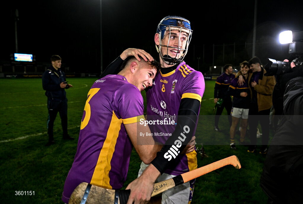 24 October 2026; Brian Hayes, right, and Brendan Kenny of Kilmacud Crokes the PTSB Dublin County Senior Club Hurling Championship final match between Cuala and Kilmacud Crokes at Parnell Park in Dublin. Photo by Ben McShane/Sportsfile