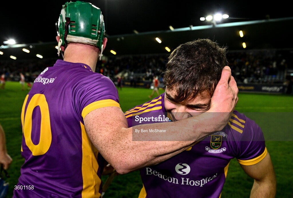 24 October 2026; Brendan Kenny, right, and Fergal Whitely of Kilmacud Crokes celebrate after the PTSB Dublin County Senior Club Hurling Championship final match between Cuala and Kilmacud Crokes at Parnell Park in Dublin. Photo by Ben McShane/Sportsfile