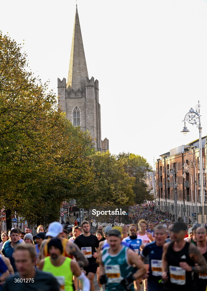 25 October 2026; Participants during the 2026 Irish Life Dublin Marathon, as thousands of runners took to the streets of Dublin for the 45th running of the event. Photo by Ramsey Cardy/Sportsfile