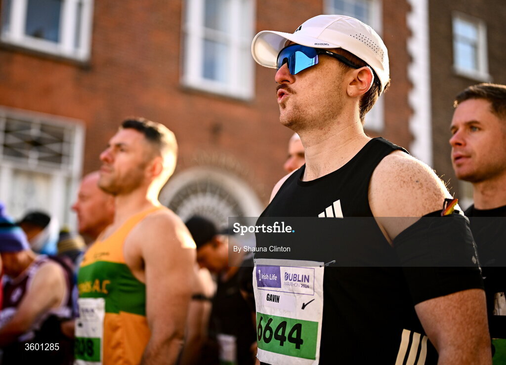 25 October 2026; Gavin Davis during the 2026 Irish Life Dublin Marathon, as thousands of runners took to the streets of Dublin for the 45th running of the event. Photo by Shauna Clinton/Sportsfile