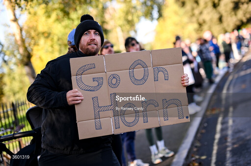 25 October 2026; Participants during the 2026 Irish Life Dublin Marathon, as thousands of runners took to the streets of Dublin for the 45th running of the event. Photo by Ramsey Cardy/Sportsfile