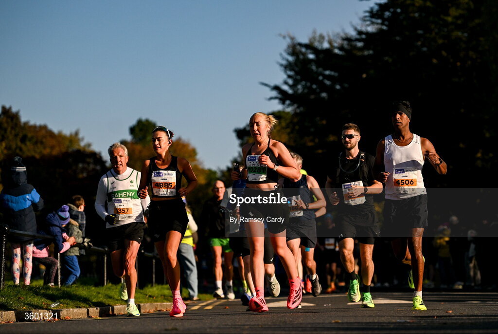 25 October 2026; Participants during the 2026 Irish Life Dublin Marathon, as thousands of runners took to the streets of Dublin for the 45th running of the event. Photo by Ramsey Cardy/Sportsfile