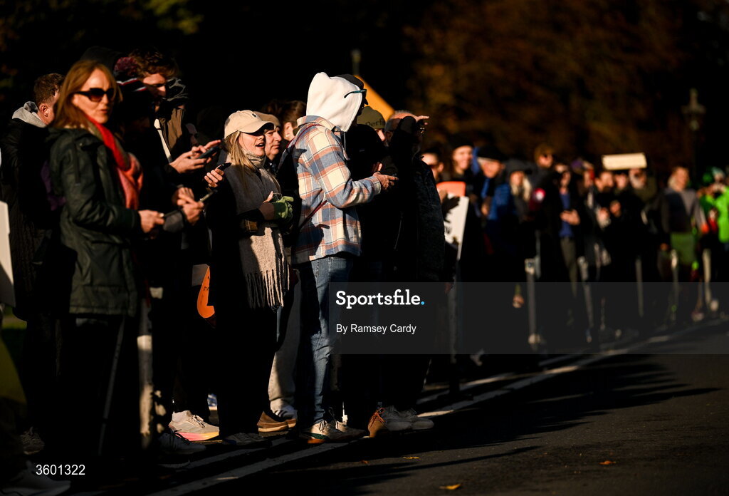 25 October 2026; Participants during the 2026 Irish Life Dublin Marathon, as thousands of runners took to the streets of Dublin for the 45th running of the event. Photo by Ramsey Cardy/Sportsfile