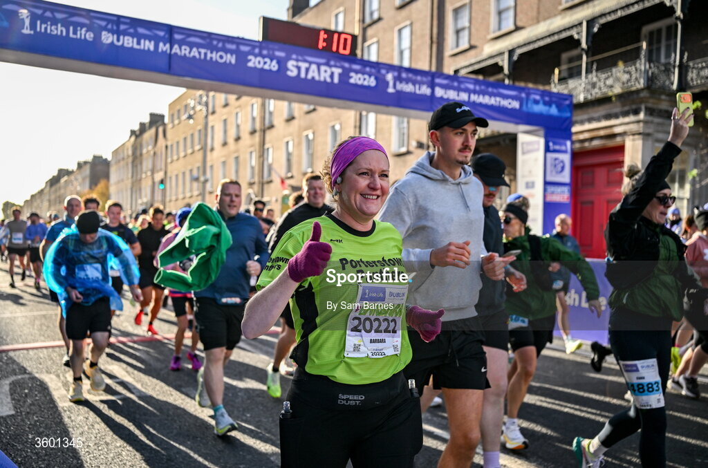 25 October 2026; Barbara Kilbride during the 2026 Irish Life Dublin Marathon, as thousands of runners took to the streets of Dublin for the 45th running of the event. Photo by Sam Barnes/Sportsfile