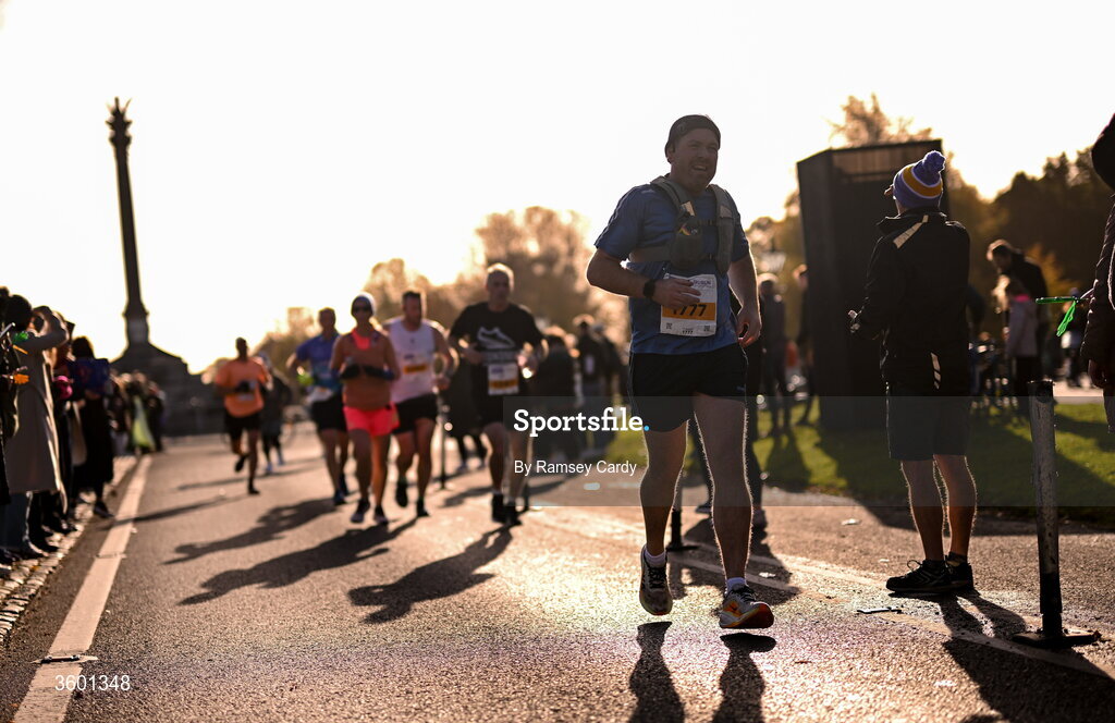 25 October 2026; Aidan Hearty during the 2026 Irish Life Dublin Marathon, as thousands of runners took to the streets of Dublin for the 45th running of the event. Photo by Ramsey Cardy/Sportsfile