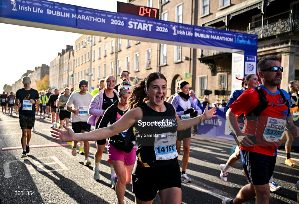 25 October 2026; Hannah Taylor during the 2026 Irish Life Dublin Marathon, as thousands of runners took to the streets of Dublin for the 45th running of the event. Photo by Sam Barnes/Sportsfile