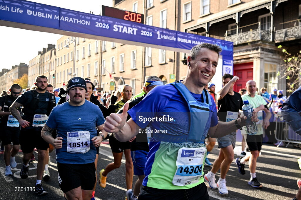 25 October 2026; Joey O' Toole during the 2026 Irish Life Dublin Marathon, as thousands of runners took to the streets of Dublin for the 45th running of the event. Photo by Sam Barnes/Sportsfile