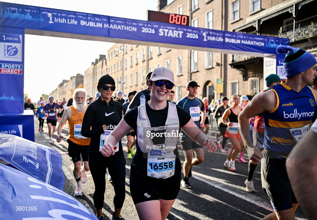 25 October 2026; Aislinn Keogh during the 2026 Irish Life Dublin Marathon, as thousands of runners took to the streets of Dublin for the 45th running of the event. Photo by Sam Barnes/Sportsfile