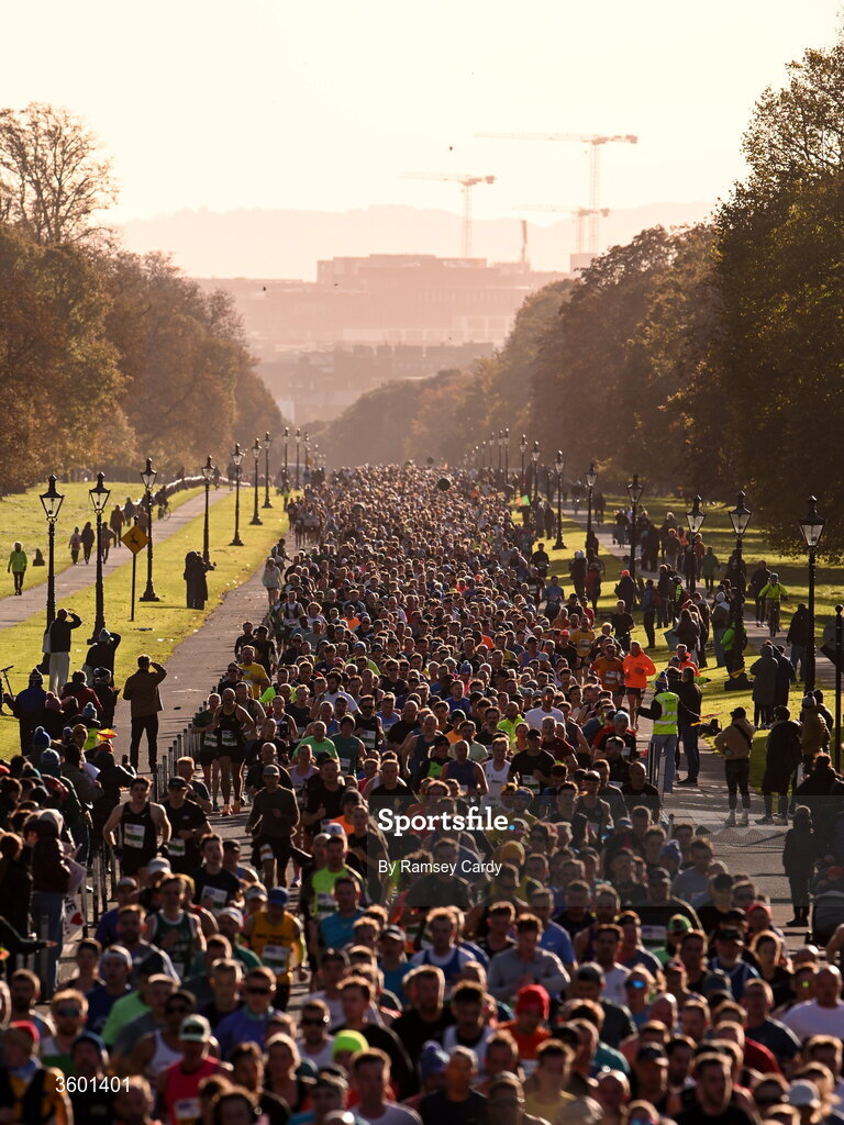 25 October 2026; Participants during the 2026 Irish Life Dublin Marathon, as thousands of runners took to the streets of Dublin for the 45th running of the event. Photo by Ramsey Cardy/Sportsfile