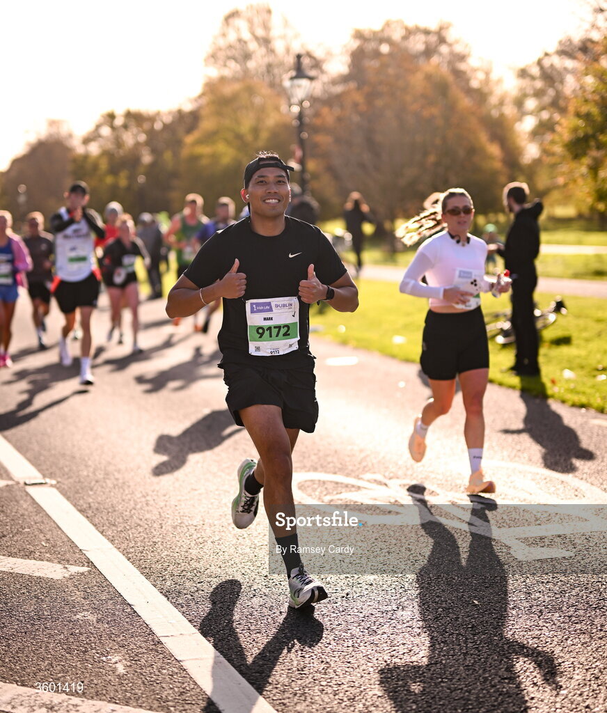 25 October 2026; Mark Arenas during the 2026 Irish Life Dublin Marathon, as thousands of runners took to the streets of Dublin for the 45th running of the event. Photo by Ramsey Cardy/Sportsfile