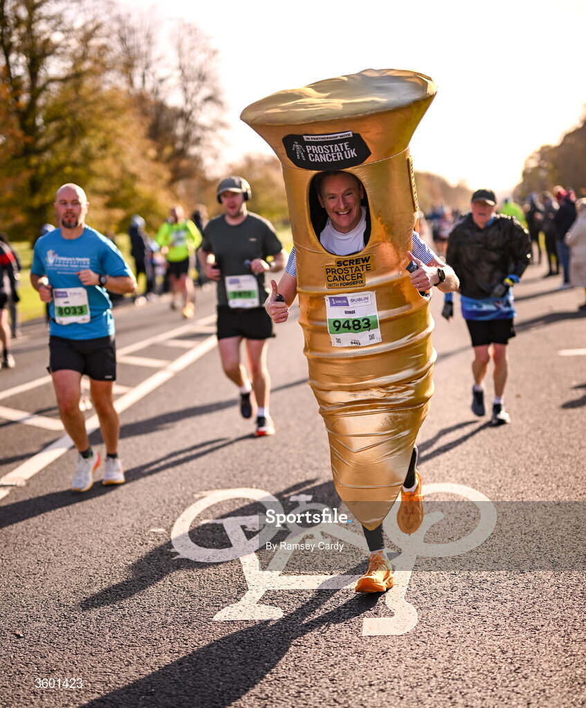 25 October 2026; George Strong during the 2026 Irish Life Dublin Marathon, as thousands of runners took to the streets of Dublin for the 45th running of the event. Photo by Ramsey Cardy/Sportsfile