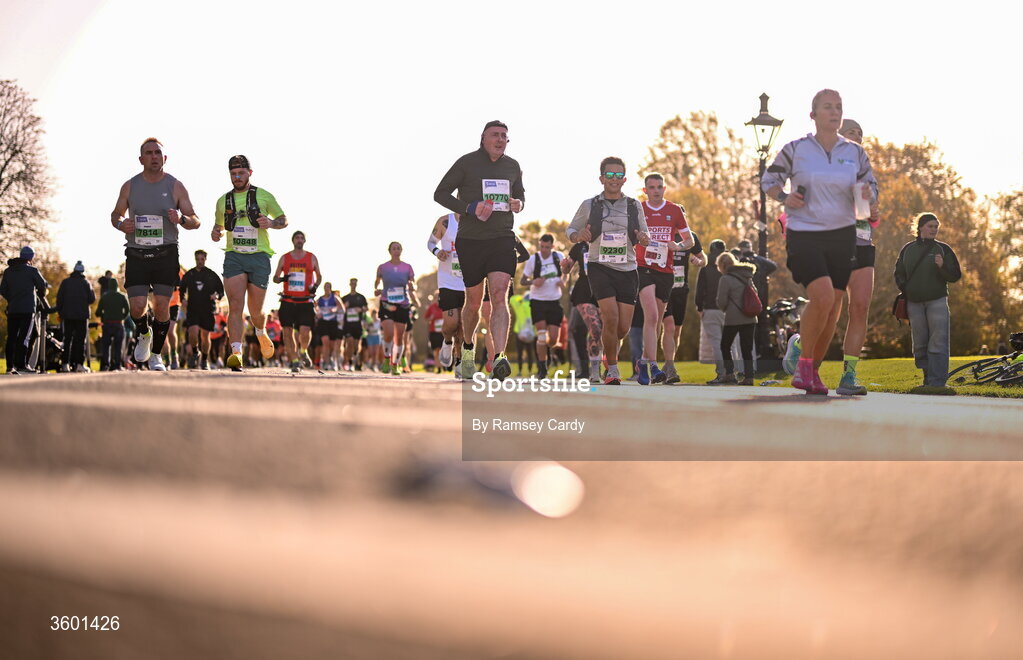 25 October 2026; Participants during the 2026 Irish Life Dublin Marathon, as thousands of runners took to the streets of Dublin for the 45th running of the event. Photo by Ramsey Cardy/Sportsfile