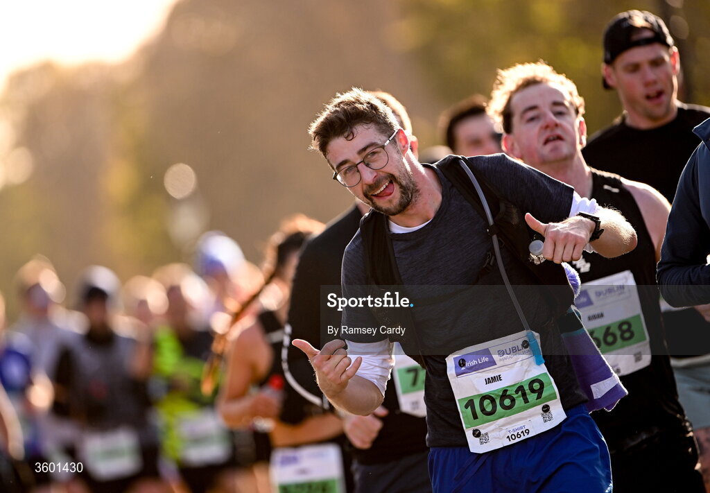 25 October 2026; Jamie Brennan during the 2026 Irish Life Dublin Marathon, as thousands of runners took to the streets of Dublin for the 45th running of the event. Photo by Ramsey Cardy/Sportsfile