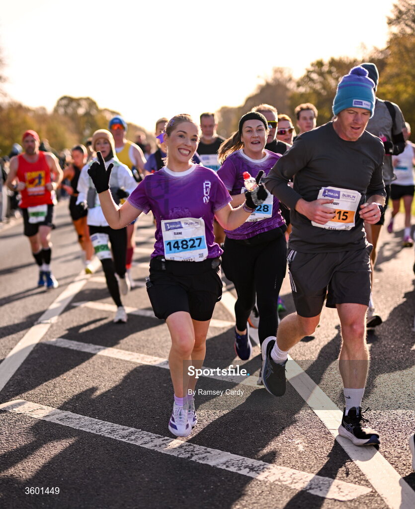 25 October 2026; Participants during the 2026 Irish Life Dublin Marathon, as thousands of runners took to the streets of Dublin for the 45th running of the event. Photo by Ramsey Cardy/Sportsfile