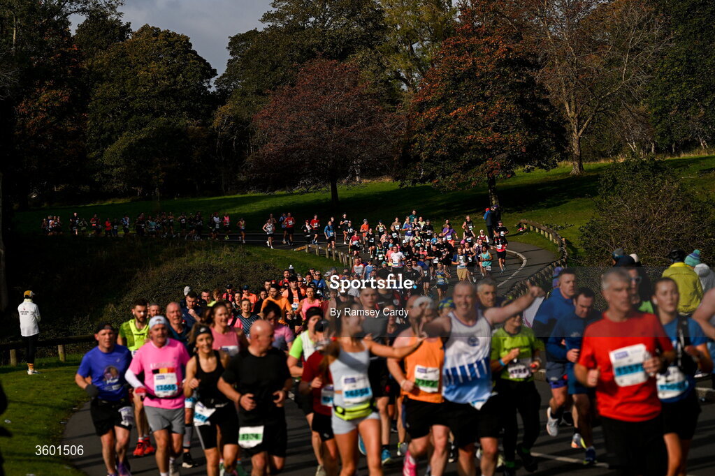 25 October 2026; Participants during the 2026 Irish Life Dublin Marathon, as thousands of runners took to the streets of Dublin for the 45th running of the event. Photo by Ramsey Cardy/Sportsfile