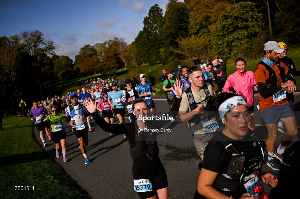 25 October 2026; Participants during the 2026 Irish Life Dublin Marathon, as thousands of runners took to the streets of Dublin for the 45th running of the event. Photo by Ramsey Cardy/Sportsfile