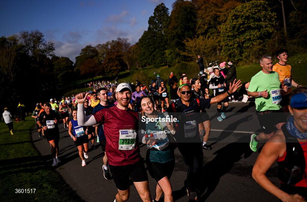 25 October 2026; Participants during the 2026 Irish Life Dublin Marathon, as thousands of runners took to the streets of Dublin for the 45th running of the event. Photo by Ramsey Cardy/Sportsfile