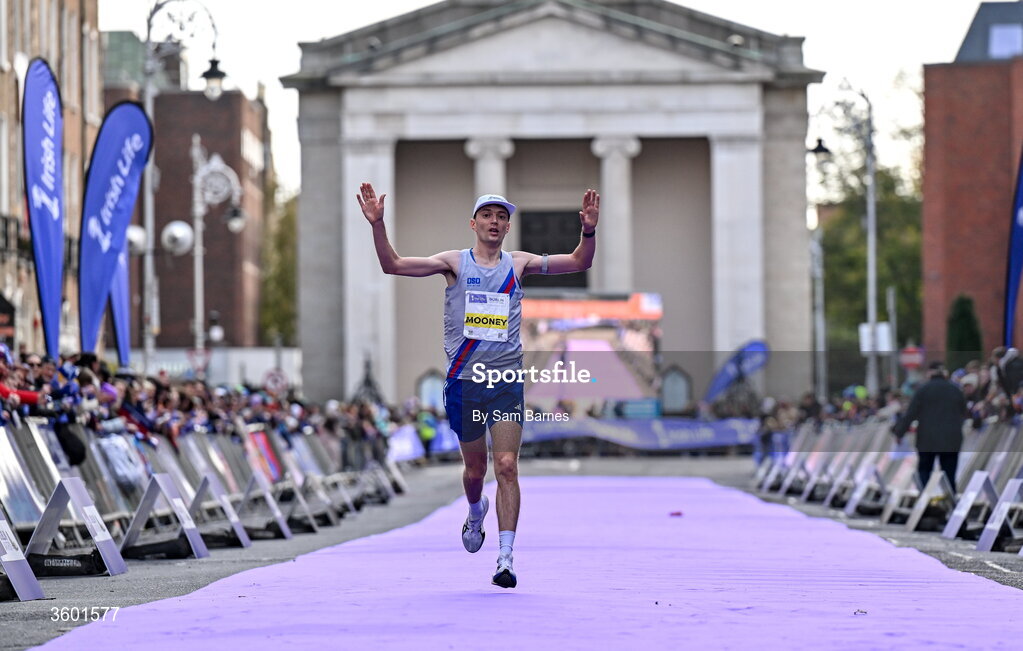 25 October 2026; Killian Mooney of Ireland during the 2026 Irish Life Dublin Marathon, as thousands of runners took to the streets of Dublin for the 45th running of the event. Photo by Sam Barnes/Sportsfile
