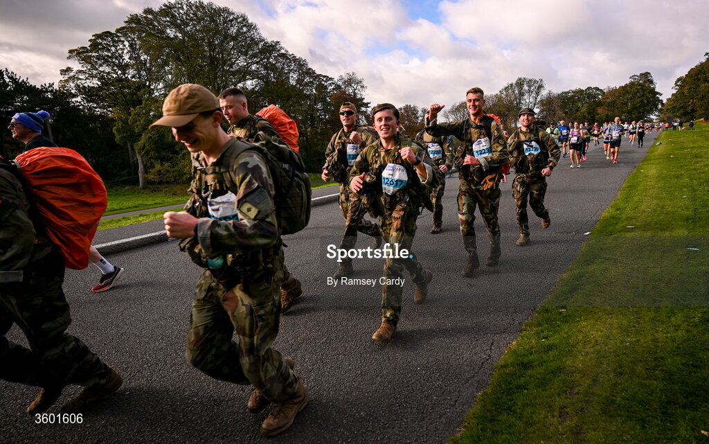 25 October 2026; Participants during the 2026 Irish Life Dublin Marathon, as thousands of runners took to the streets of Dublin for the 45th running of the event. Photo by Ramsey Cardy/Sportsfile