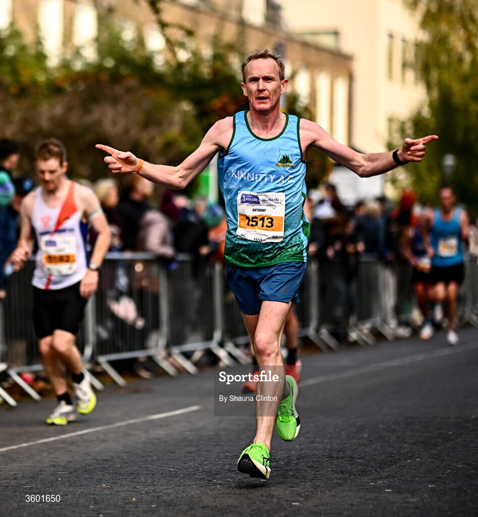 25 October 2026; Anthony Robinson of Kinnitty AC, Offaly, during the 2026 Irish Life Dublin Marathon, as thousands of runners took to the streets of Dublin for the 45th running of the event. Photo by Shauna Clinton/Sportsfile