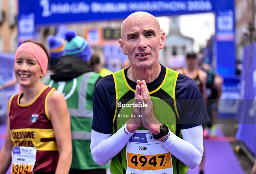 25 October 2026; Colm Murray of Rathfarnham WSAF AC, Dublin 6, during the 2026 Irish Life Dublin Marathon, as thousands of runners took to the streets of Dublin for the 45th running of the event. Photo by Sam Barnes/Sportsfile