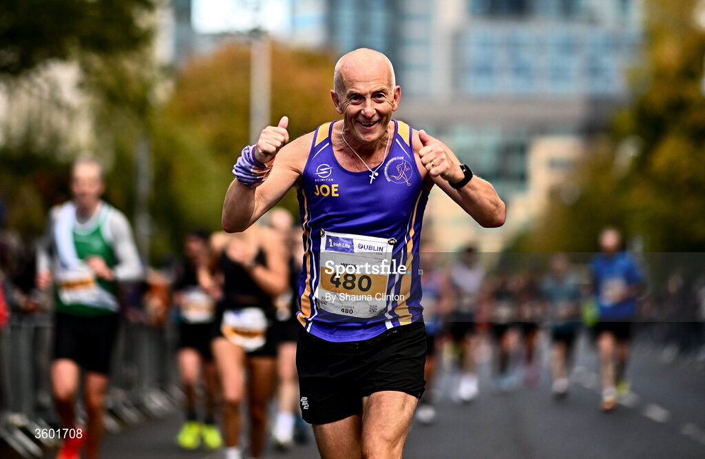 25 October 2026; Joseph Conlon of Jog Lisburn, during the 2026 Irish Life Dublin Marathon, as thousands of runners took to the streets of Dublin for the 45th running of the event. Photo by Shauna Clinton/Sportsfile