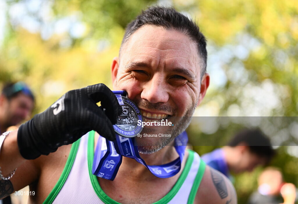 25 October 2026; Nick Alexander of Raheny Shamrock AC, Dublin, after the 2026 Irish Life Dublin Marathon, as thousands of runners took to the streets of Dublin for the 45th running of the event. Photo by Shauna Clinton/Sportsfile