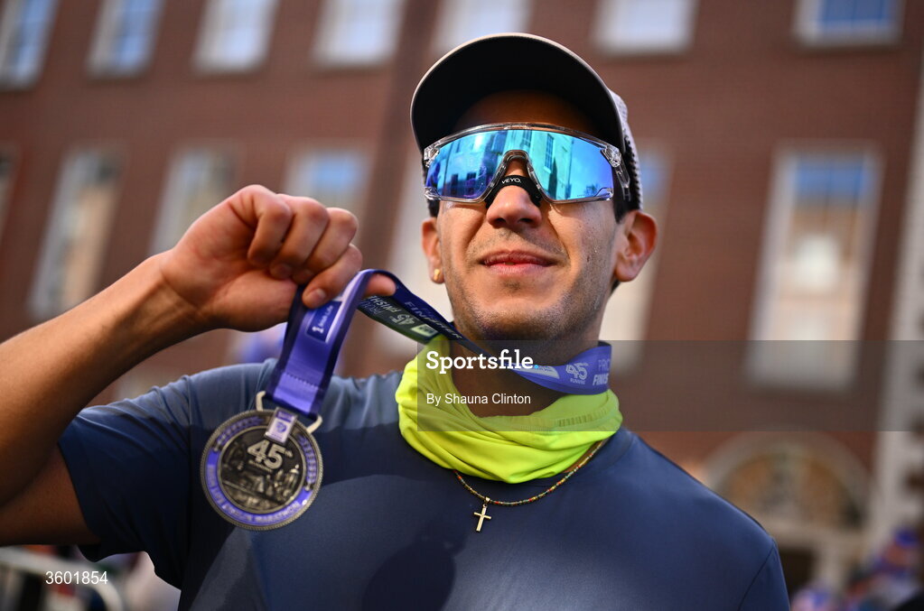 25 October 2026; Evan Phelan after the 2026 Irish Life Dublin Marathon, as thousands of runners took to the streets of Dublin for the 45th running of the event. Photo by Shauna Clinton/Sportsfile