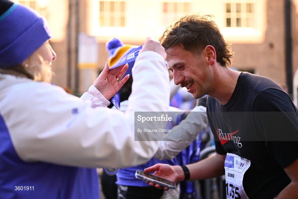 25 October 2026; Participants after the 2026 Irish Life Dublin Marathon, as thousands of runners took to the streets of Dublin for the 45th running of the event. Photo by Shauna Clinton/Sportsfile