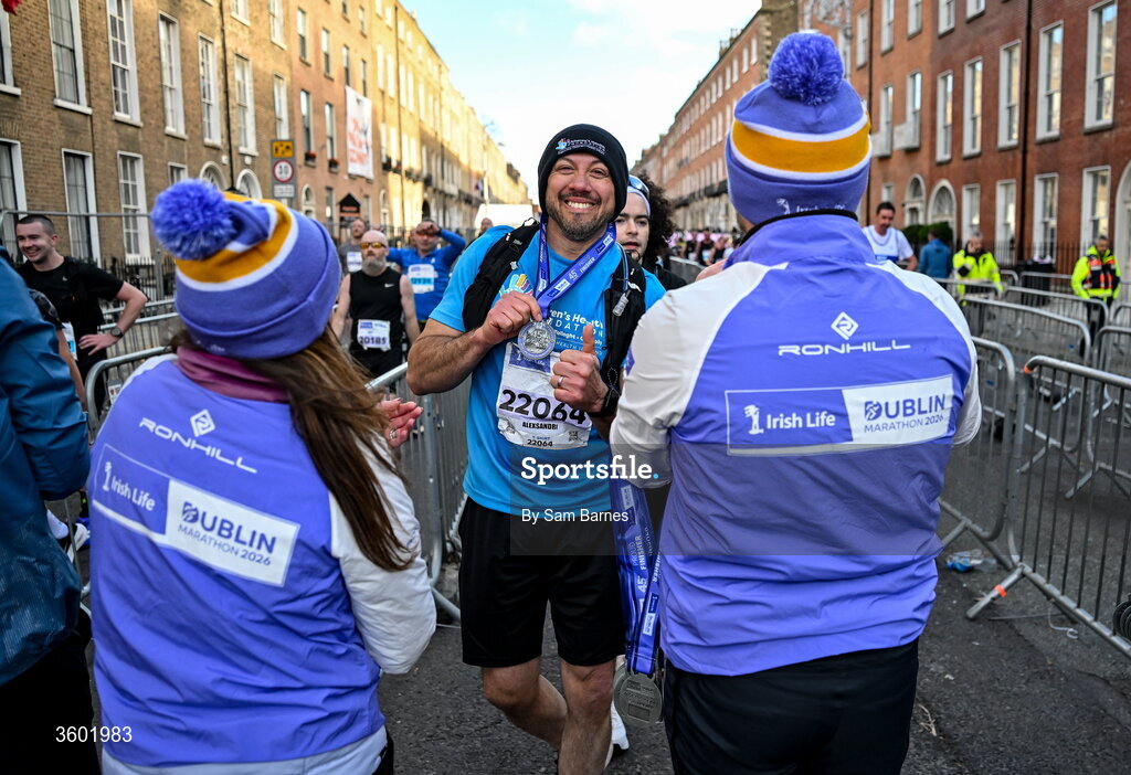 25 October 2026; Alexsandro Vieira Da Cruz after the 2026 Irish Life Dublin Marathon, as thousands of runners took to the streets of Dublin for the 45th running of the event. Photo by Sam Barnes/Sportsfile
