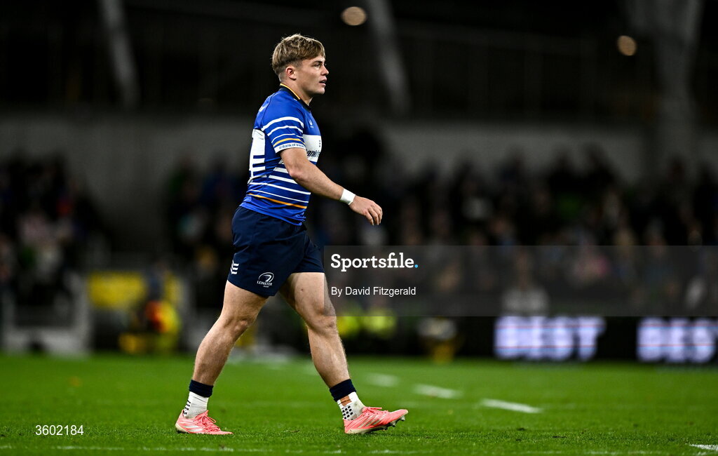 24 October 2026; Fintan Gunne of Leinster during the United Rugby Championship match between Leinster and Munster at the Aviva Stadium in Dublin. Photo by David Fitzgerald/Sportsfile