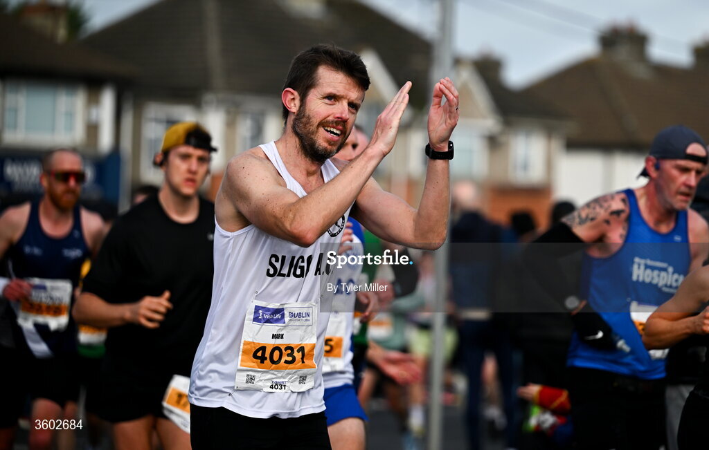 25 October 2026; Mark Flanagan of Sligo AC, Sligo, during the 2026 Irish Life Dublin Marathon, as thousands of runners took to the streets of Dublin for the 45th running of the event. Photo by Tyler Miller/Sportsfile