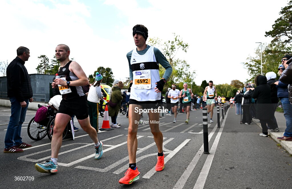 25 October 2026; Kenneth Nugent of Donore Harriers AC, Dublin 6, during the 2026 Irish Life Dublin Marathon, as thousands of runners took to the streets of Dublin for the 45th running of the event. Photo by Tyler Miller/Sportsfile