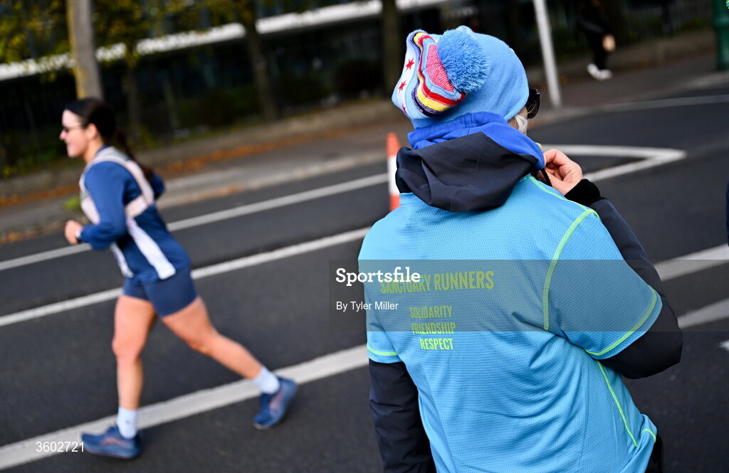 25 October 2026; A Sanctuary Runners member during the 2026 Irish Life Dublin Marathon, as thousands of runners took to the streets of Dublin for the 45th running of the event. Photo by Tyler Miller/Sportsfile