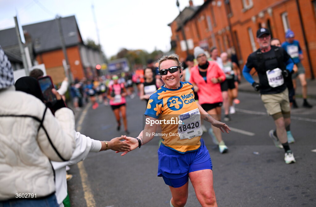 25 October 2026; Bronagh McCullough during the 2026 Irish Life Dublin Marathon, as thousands of runners took to the streets of Dublin for the 45th running of the event. Photo by Ramsey Cardy/Sportsfile *** NO REPRODUCTION FEE ***
