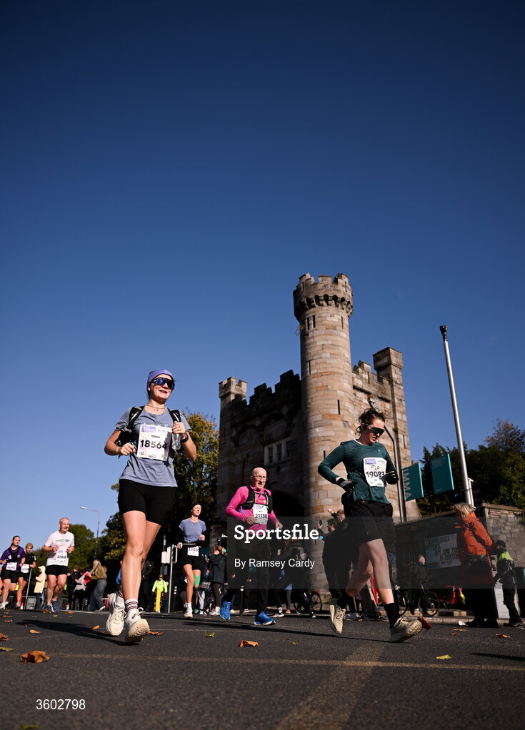 25 October 2026; Participants during the 2026 Irish Life Dublin Marathon, as thousands of runners took to the streets of Dublin for the 45th running of the event. Photo by Ramsey Cardy/Sportsfile *** NO REPRODUCTION FEE ***