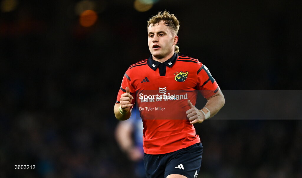 24 October 2026; Craig Casey of Munster during the United Rugby Championship match between Leinster and Munster at the Aviva Stadium in Dublin. Photo by Tyler Miller/Sportsfile